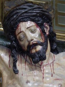 Detalle del Cristo después de la restauración llevada a cabo por la Junta de Andalucía a finales del siglo XX. (Foto: E.A.O.)
