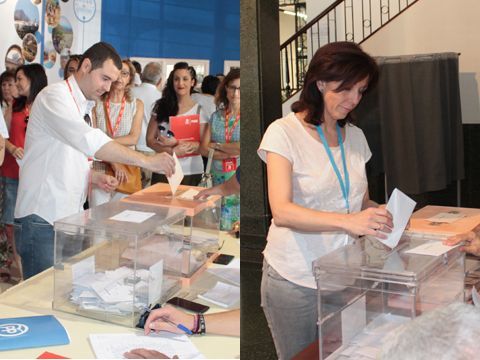 José Manuel Mármol y María Luisa Ceballos, ayer ejerciendo su derecho al voto. (Foto: R. Cobo)