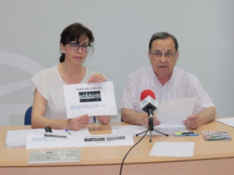 Ceballos y Forcada, esta mañana durante la rueda de prensa celebrada en la sede del PP. (Foto: R. Cobo)