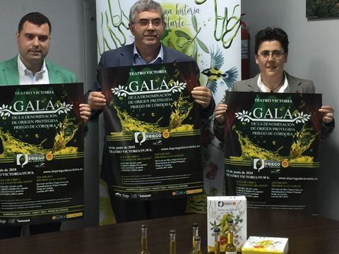 Mármol, Serrano y Muñoz con el cartel anunciador. (Foto: Cedida)