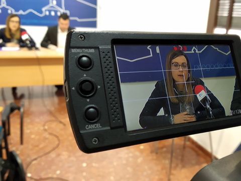 Alba Ávila durante su comparecencia ante los medios. (Foto: R. Cobo)
