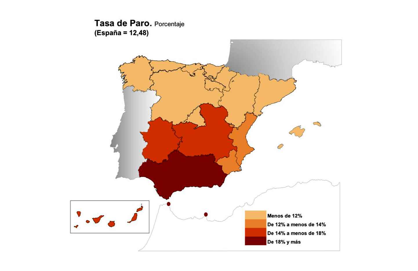 Tasa de paro en España (Fuente INE).