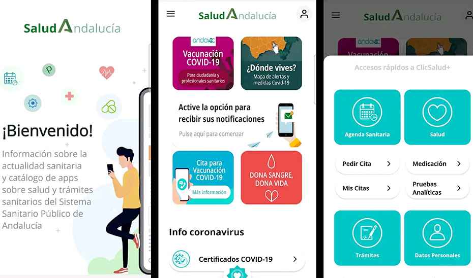 Detalle del diseño de la aplicación 'Salud Andalucía'.