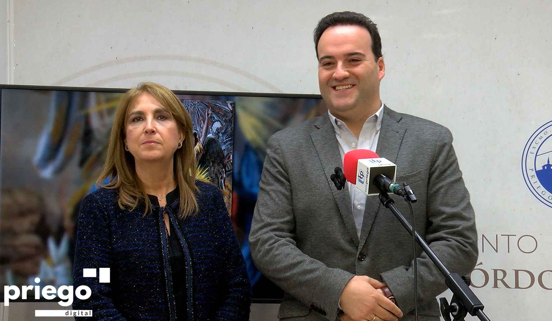 Ana López y Juan Ramón Valdivia durante su comparecencia ante los medios.