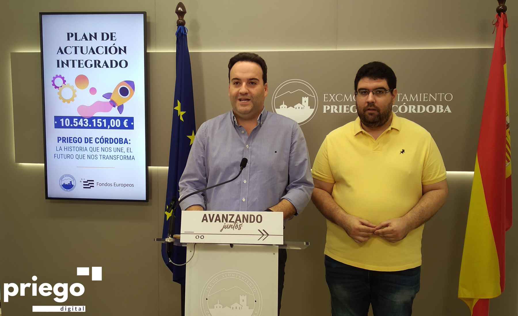 Juan Ramón Valdivia y José Guzmán, hoy durante la rueda de prensa.