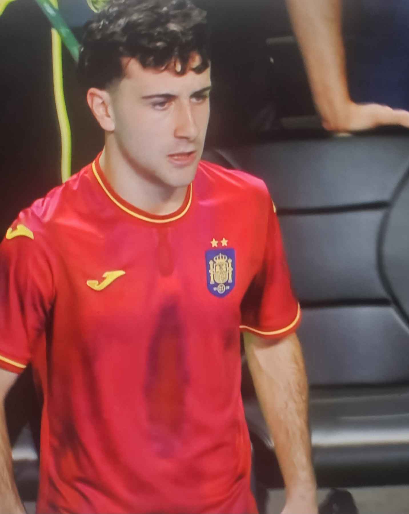 Pablo Guti durante el calentamiento.