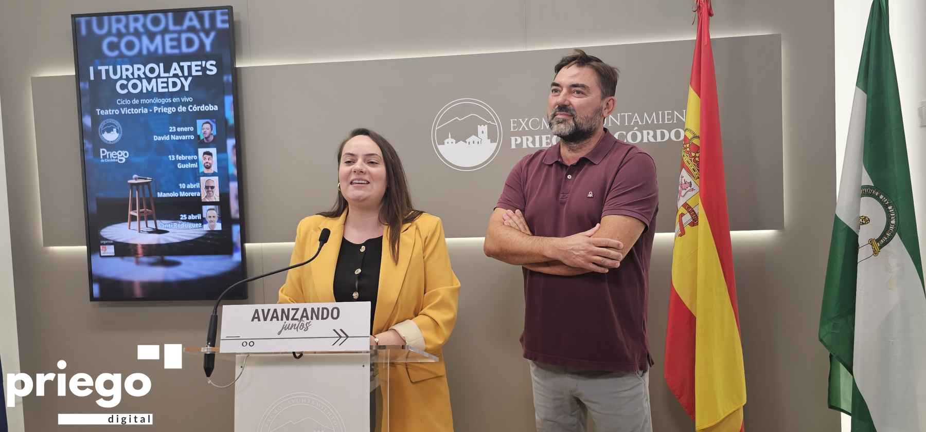 Ramírez y Vázquez durante la presentación del ´Turrolate´s Comedy´.