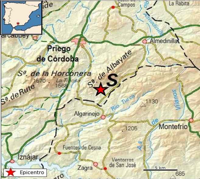 Imagen de la localización del epicentro.