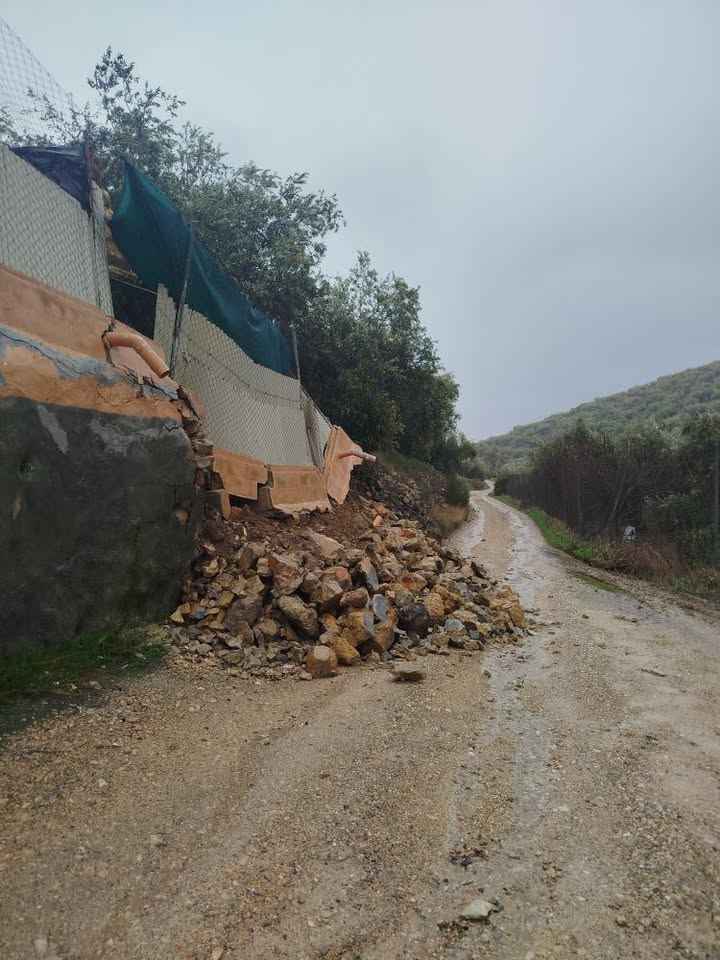 Daños en un inmueble rústico durante los temporales.