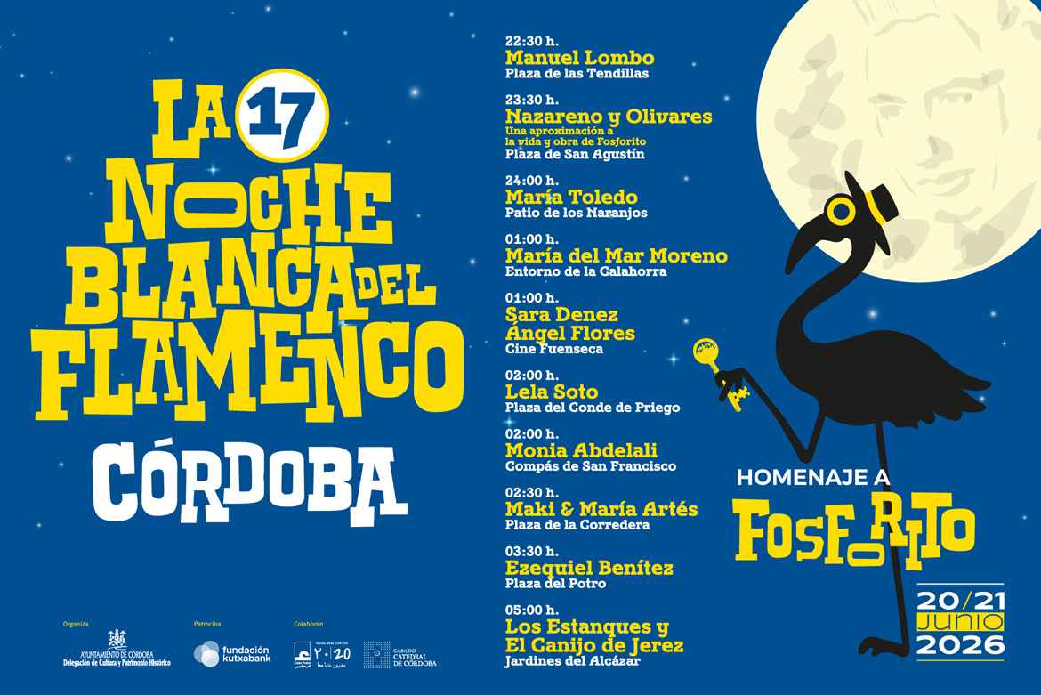 Cartel y programación de 'La Noche Blanca del Flamenco'.