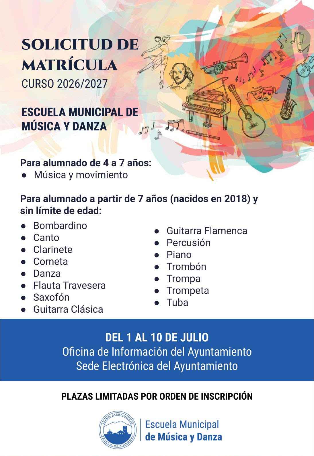 Cartel del programa formativo.