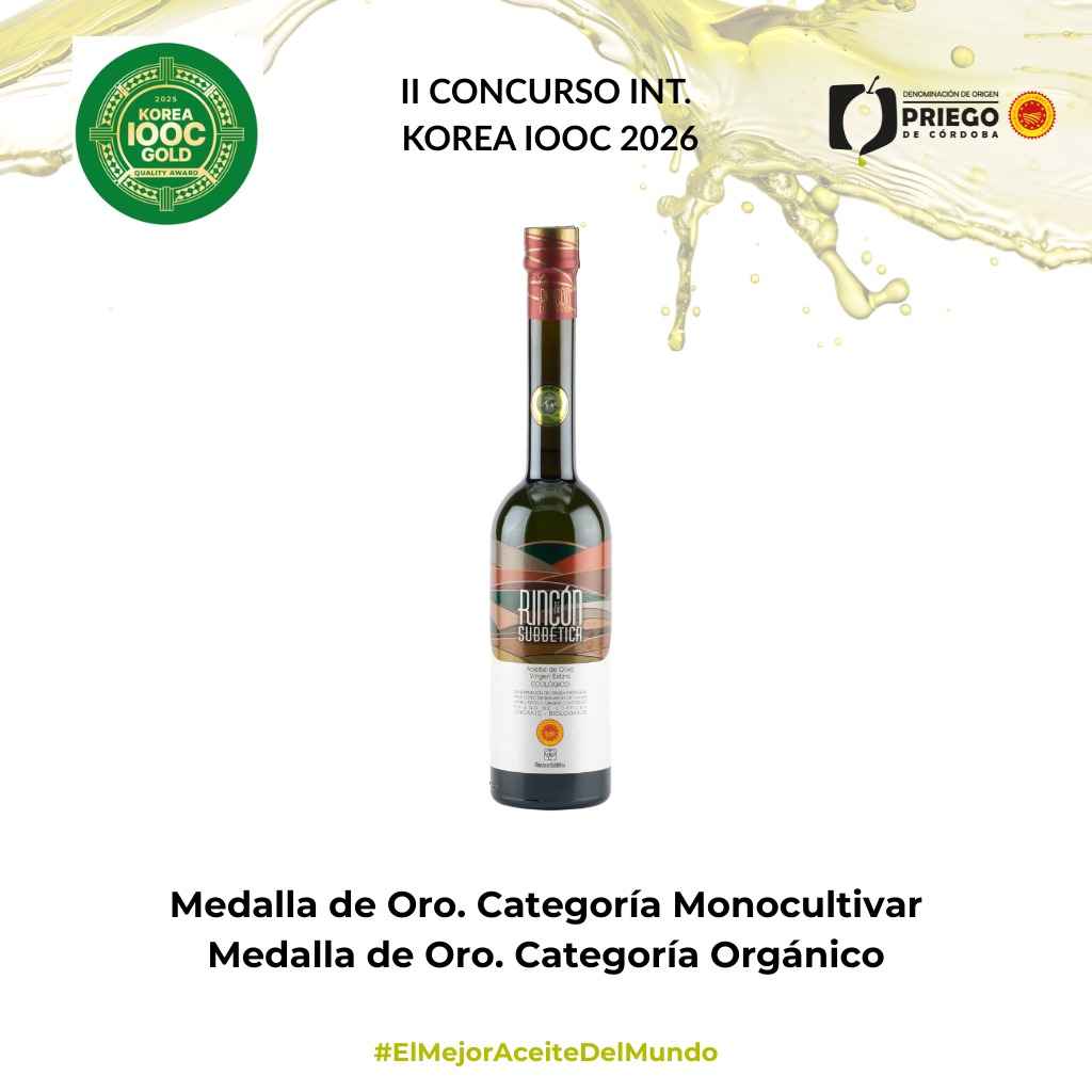 Dos medallas de oro en el Korea IOOC 2026 para aumentar los premios de la DOP Priego de Córdoba.
