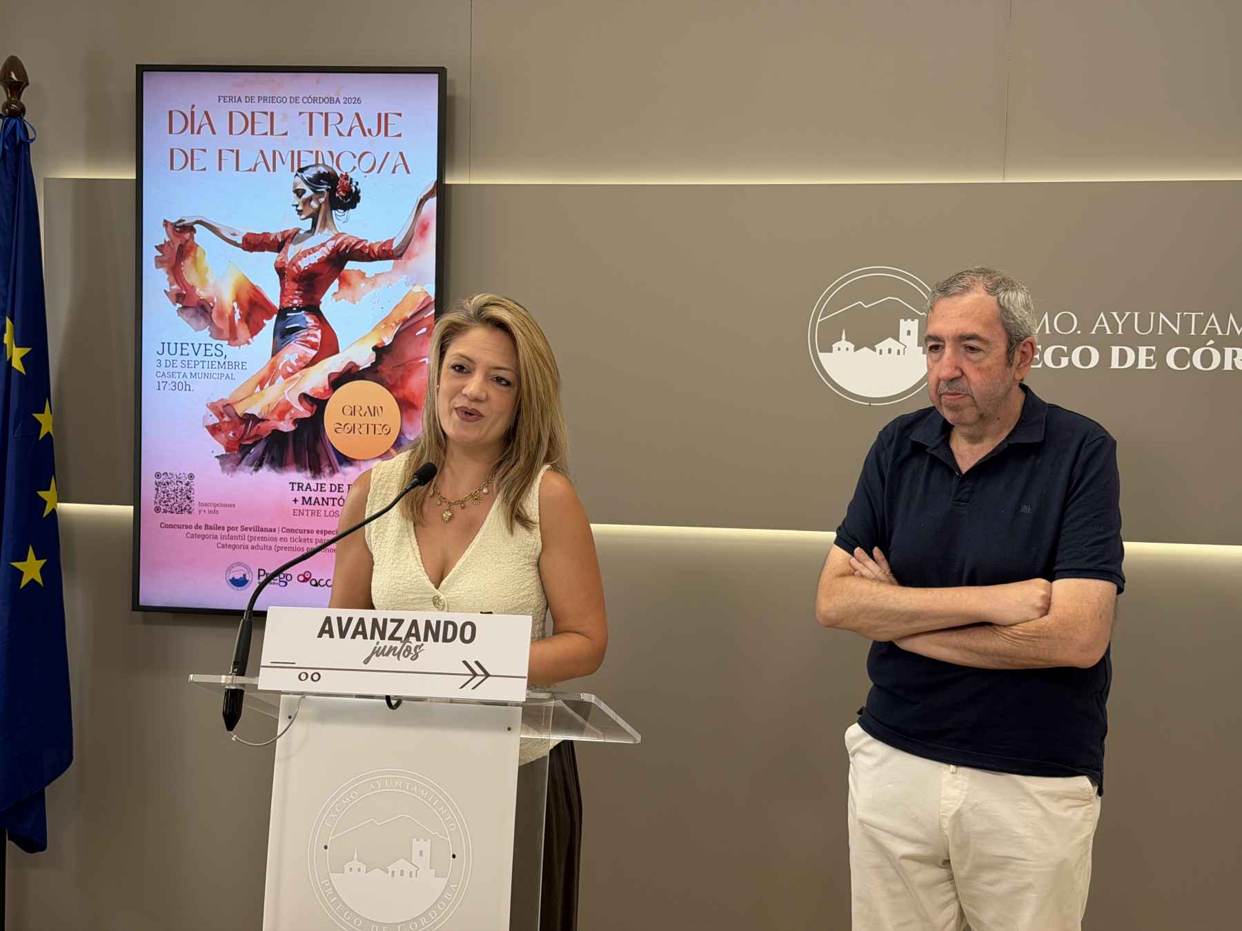 Eva Gómez y Antonio Navas durante la rueda de prensa.