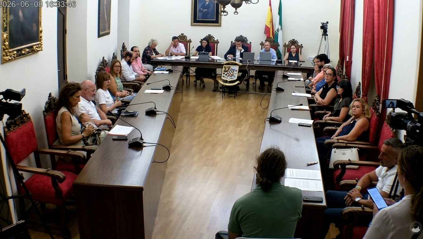 Captura de pantalla de la emisión del pleno a través del canal municipal en Youtube.