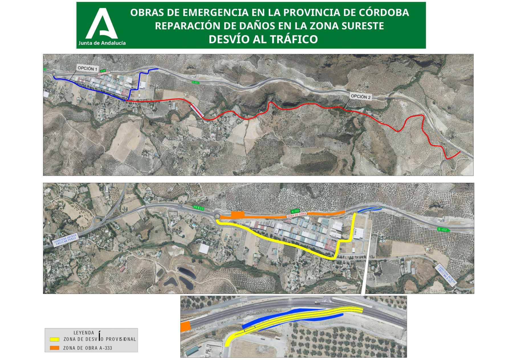 Plano del desvío alternativo.