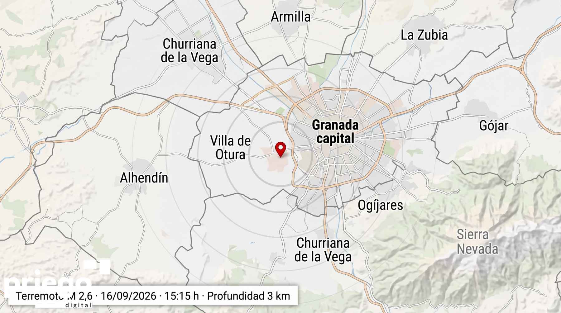 Imagen de la situación del epicentro.