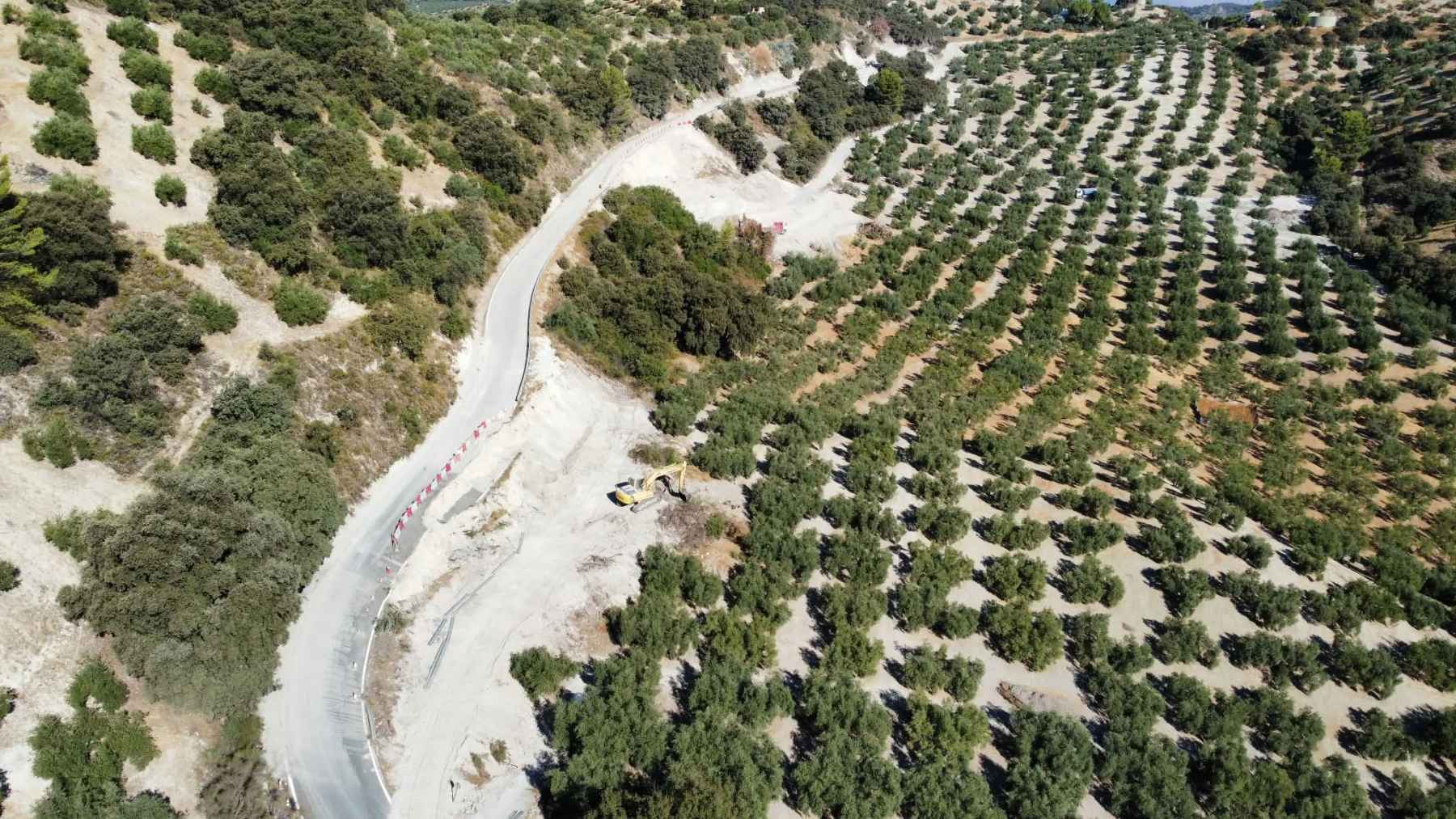 Vista aérea del tramo donde se están ejecutando las obras.