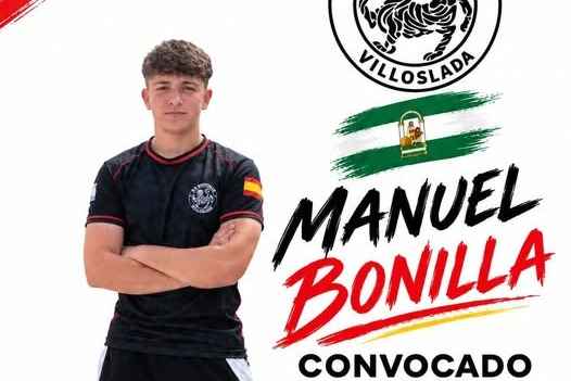 Cartel del C.D. Shotokan Villoslada con la convocatoria de Manuel Bonilla.