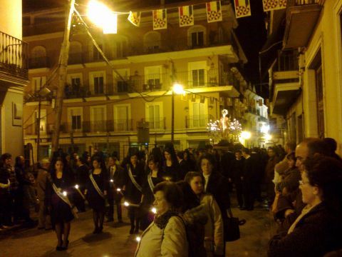 La imagen de San Rodrigo en procesión por las calles egabrenses. (Foto: J. Moreno)