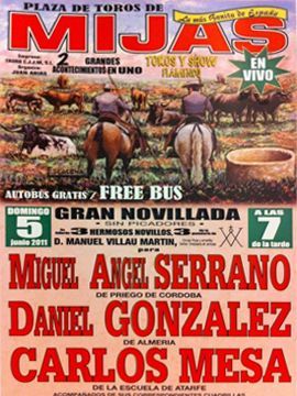 Cartel del festejo de Mijas en el que está anunciado Miguel Ángel Serrano. (Foto: Cedida)