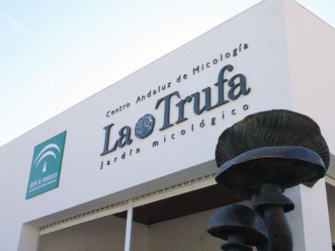 Acceso al jardín micológico-centro andaluz de micología La Trufa, emplazado en la aldea de Zagrilla. (Foto: R. Cobo)