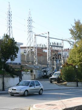Actual subestación eléctrica de Priego situada en el barrio de Buenavista. (Foto: R. Cobo)