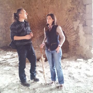 Cristina Casanueva y Rafael Carmona durante la visita a la torre. (Foto: Antonio J. Sobrados)