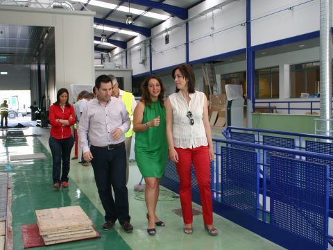 Expósito, Ambrosio y Ceballos en el interior de las instalaciones. (Foto: R. Cobo)
