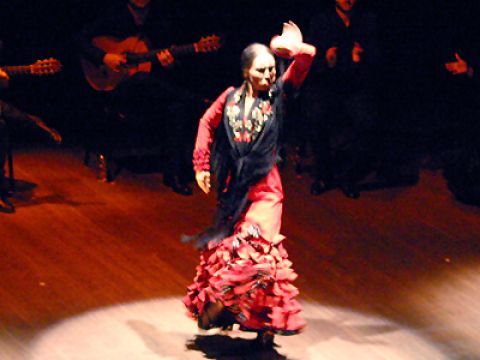 Uno de los números del espectáculo Ensayo Flamenco, estrenado ayer en Priego por la Compañía Flamenca de Córdoba. (Foto: R. Cobo)