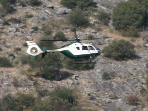 Helicóptero que hoy ha tomado parte en el dispositivo de búsqueda. (Foto: R. Cobo)