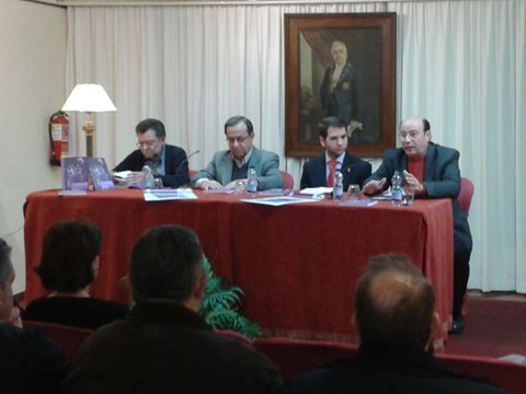 Casas, Forcada, Priego y Durán durante la presentación del DVD-Libro. (Foto: R. Cobo)