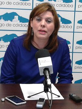 María del Carmen Pacheco, esta mañana durante su comparecencia ante los medios. (Foto: R. Cobo)